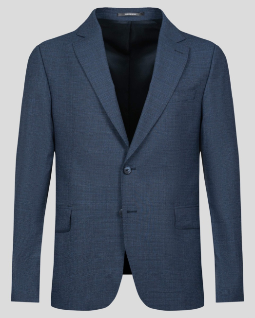 'ТЪМНО СИН КОСТЮМ МЕЛАНЖ СВОБОДЕН СИЛУЕТ