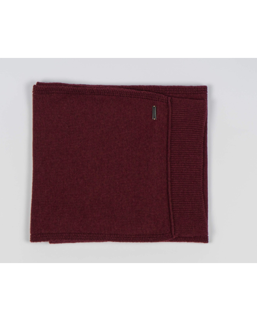 'ПЛЕТЕН ШАЛ ОТ ВЪЛНА И КАШМИР В ЦВЯТ БОРДО