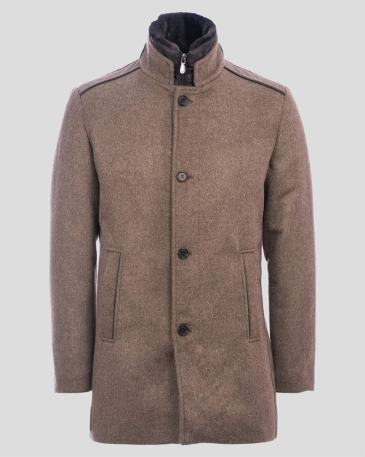 'ПАЛТО ОТ ВЪЛНА И КАШМИР В БЕЖОВ ЦВЯТ
