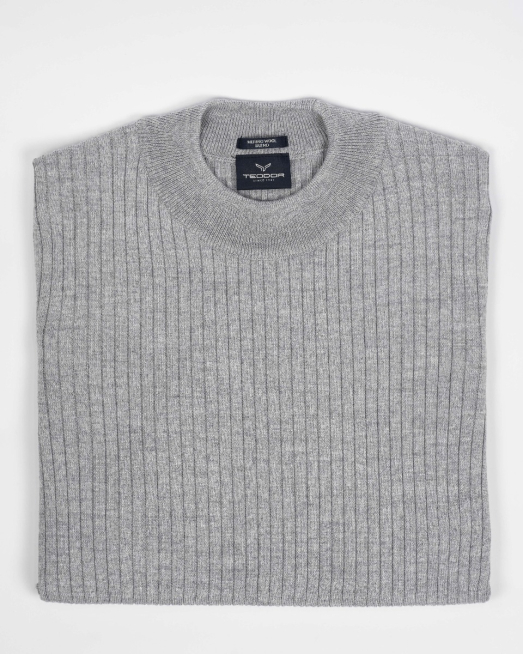 'ПОЛУПОЛО С ЕЛАСТИЧНА ПЛЕТКА В СВЕТЛО СИВ ЦВЯТ