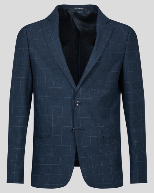 'ТЪМНО СИН КАРИРАН КОСТЮМ