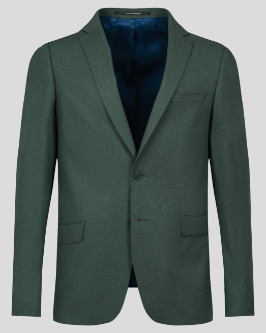 'ТЪМНО ЗЕЛЕН КОСТЮМ В СТРУКТУРА