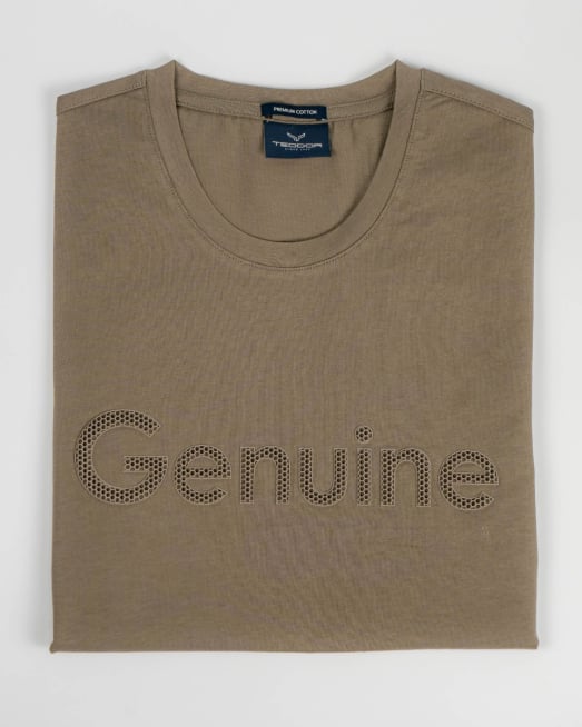 'ЗЕЛЕНА ТРИКОТАЖНА БЛУЗА С РЕЛЕФЕН НАДПИС GENUINE