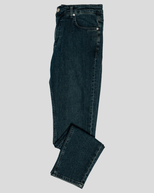 'СВОБОДНИ СИНИ ДЪНКИ ОТ ДВУЛИЦЕВ ПЛАТ С КОНТРАСТНА БРОДЕРИЯ 