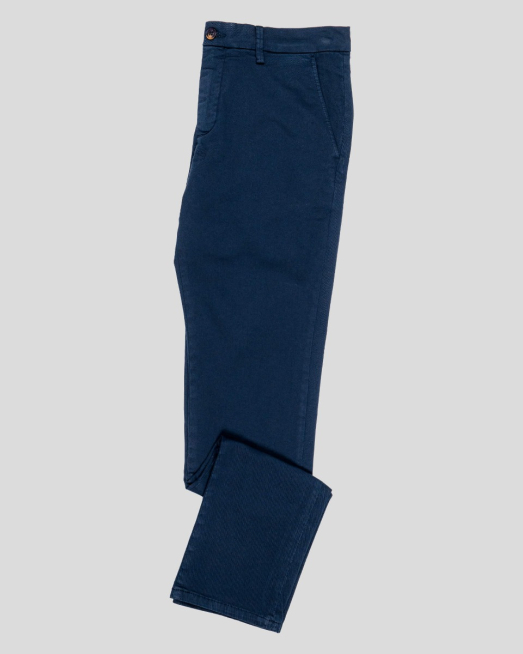 'ПАНТАЛОН С ИТАЛИАНСКИ ДЖОБ ОТ БАГРЕН ПАМУК С ЕЛАСТАН В СИН ЦВЯТ