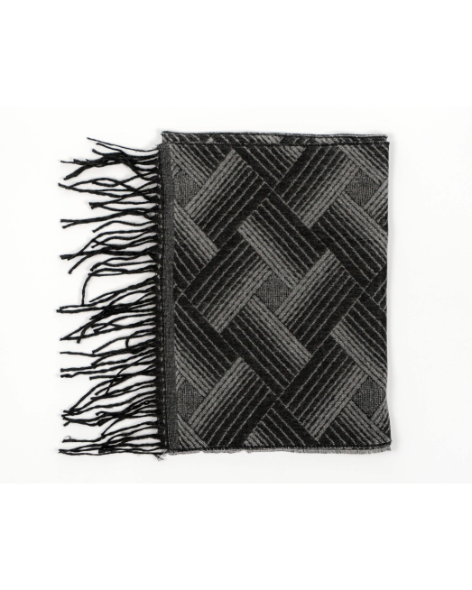 'ФИГУРАЛЕН ШАЛ В ЧЕРЕН И СИВ ЦВЯТ