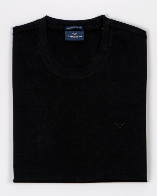 'ЧЕРНА БЛУЗА ОТ МЕРСЕРИЗИРАН ПАМУК БАЗОВ МОДЕЛ