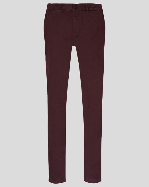 'ПАНТАЛОН С ИТАЛИАНСКИ ДЖОБ ОТ ПАМУЧЕН ГАБАРДИН В ЦВЯТ БОРДО