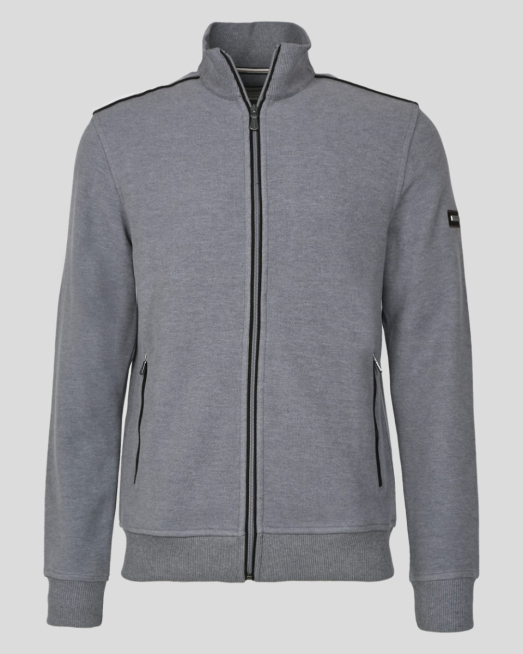 'СИВ СПОРТЕН КОМПЛЕКТ С ЦИП И КОНТРАСТНИ ВЕЛУРЕНИ ЕЛЕМЕНТИ