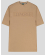 ОВЪРСАЙЗ ТЕНИСКА ОТ ПАМУК И БАМБУК С БРОДЕРИЯ ЛОГО В ЦВЯТ КАМЕЛ
