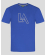 КОБАЛТОВО СИНЯ ПАМУЧНА ТЕНИСКА С КОНТРАСТЕН ПРИНТ